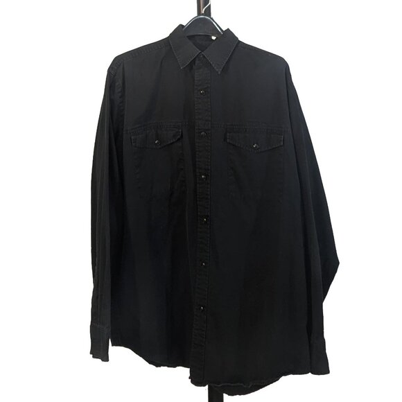 Chaps Other - CHAPS Mens Size L Washed Black Button-Down